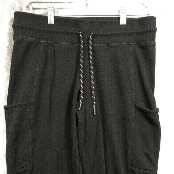 REEBOK Sweatpants Joggers Unisex W31 L25 Black Side Pockets Drawstring Athletic - Picture 1 of 13